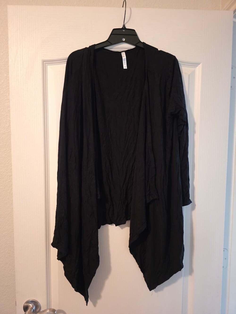 Acting Pro Cardigan Size 3X Black Open Front Drape Waterfall